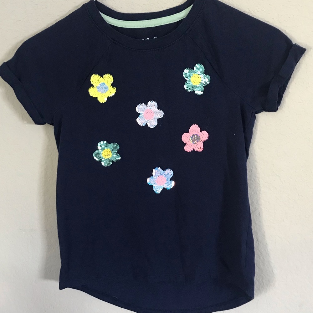 Girls Sequin Flower T-shirt
